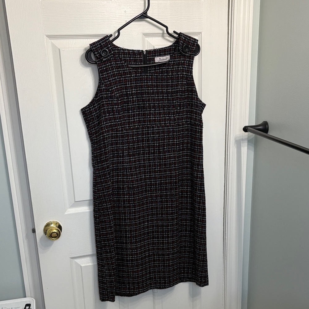 Jessica Black and White Plaid Mini Dress